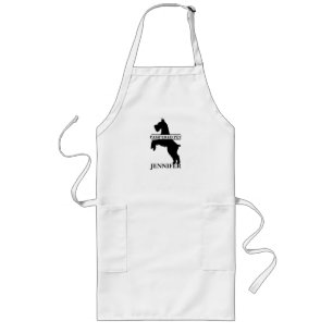 Anpassad Schnauzer Pet Groomer Apron Långt Förkläde