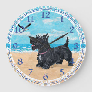 ANPASSAD Scottish Terrier Strandklocka Stor Klocka
