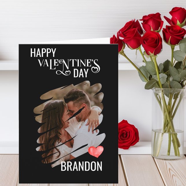 Anpassad Scratch Foto Modernt Monogram Kärlek  Kort (Skapare uppladdad)