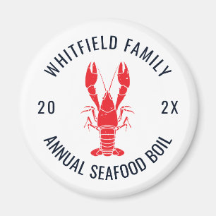 Anpassad Seafood Boil Familj Crawfish Grillfest Magnet