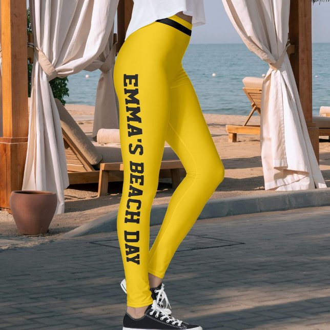 Anpassad semester kul klassisk solgulsa randig leggings (Skapare uppladdad)