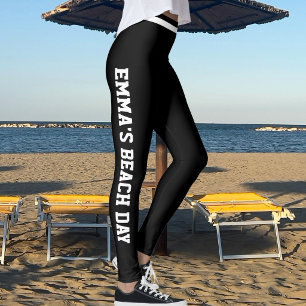 Anpassad semesterkul Klassisk svart Söt vit randig Leggings