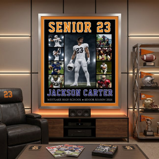 Anpassad Senior Football Fotocollageaffisch Poster