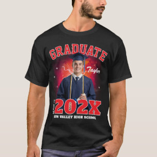 Anpassad senior klass examen Bootleg Rap Röd T Shirt