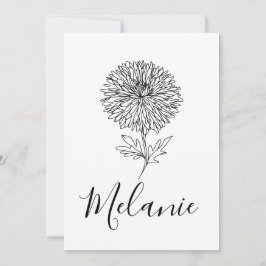 Anpassad september-aster födelsedagsblomma present inbjudningar