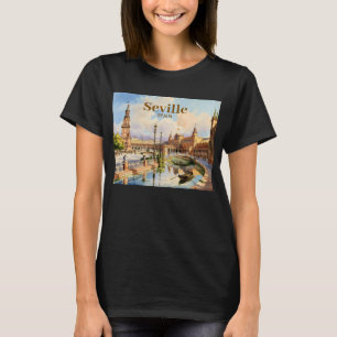 Anpassad Sevilla Spanien Plaza de Espana Akvarell T Shirt