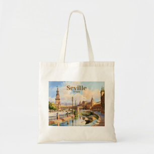 Anpassad Seville Spanien Plaza de Espana Akvarell Tygkasse