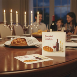 Anpassad Shabbat Shalom Fyrkantig Kort med Familje