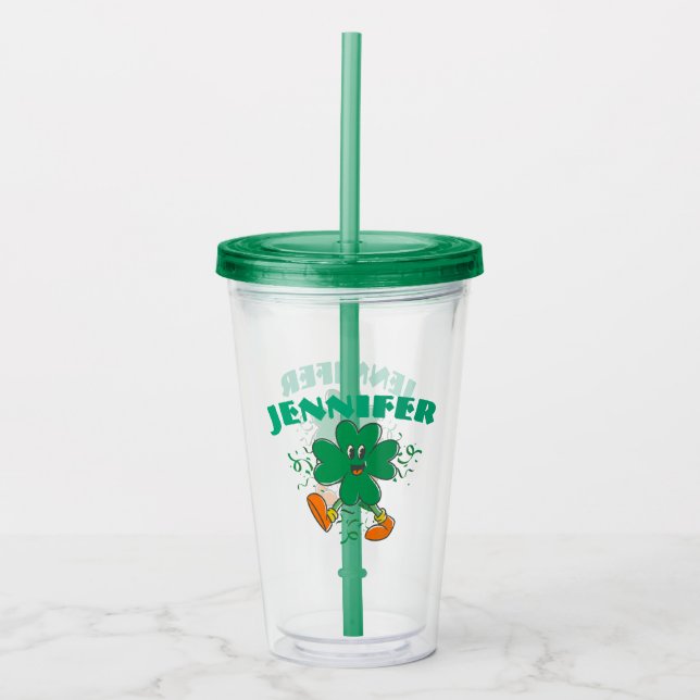Anpassad Shamrock, Personlig förnamn St Patrick Take Away Mugg (Framsida)