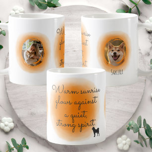 Anpassad Shiba Inu-mugg i pastellorange akvarell Kaffemugg
