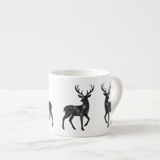 Anpassad silhuett av ren med stjärnor espressomugg