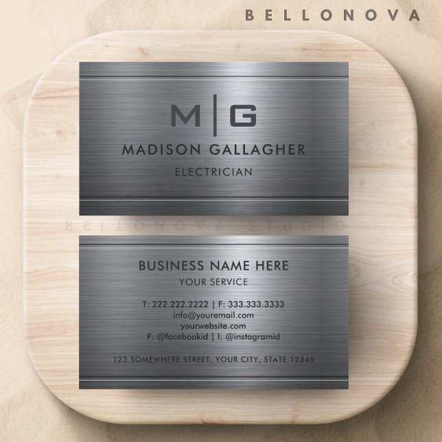 Anpassad Silvergrå Metall Yrkesprofessional Visitkort (Custom Silver Grey Metal Professional Business Card)
