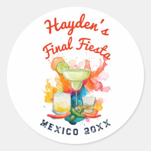 Anpassad Sista Festa Sängkammaren Mexico Margarita Runt Klistermärke