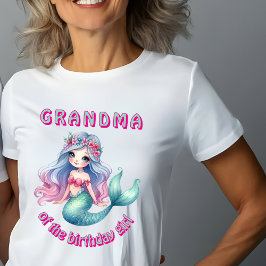 Anpassad sjöjungfru Mormor till födelsedagsflickan T Shirt
