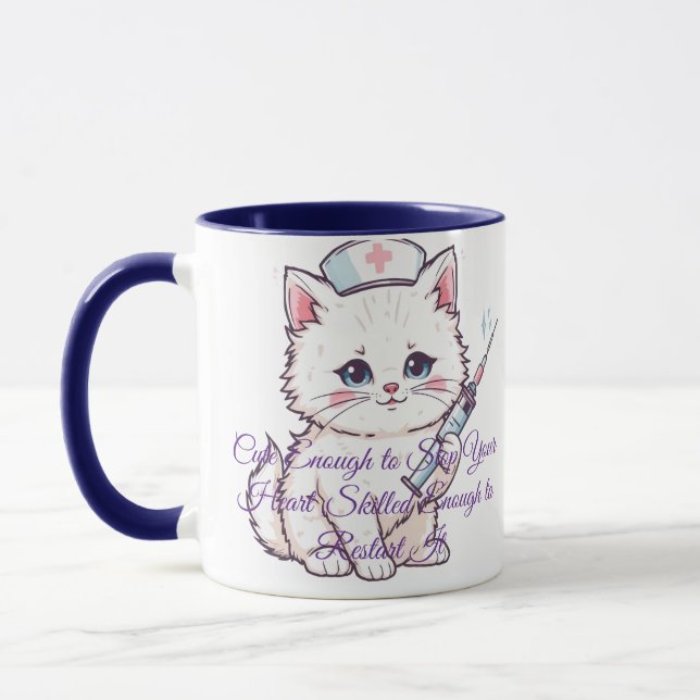 Anpassad Sjuksköterska Katt Duktig Nog Mugg (Vänster)