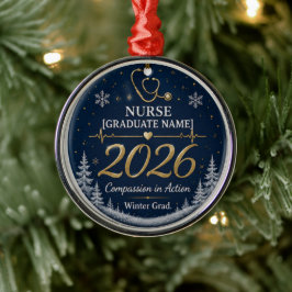 Anpassad sjuksköterskeprydnad 2026 | Personlig ste Julgransprydnad Metall