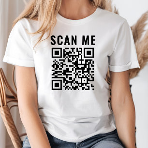 Anpassad Skanning QR-kod Skannbar Webbaddress Elle T Shirt