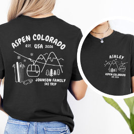 Anpassad skidresa familj vänner grupp matchning t shirt