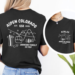 Anpassad skidresa familj vänner grupp matchning t shirt