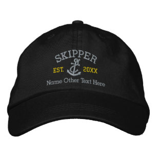 Anpassad skipper med ankare broderad keps