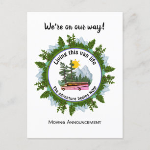 Anpassad skivbils-livs camping ankomstkort meddelande vykort