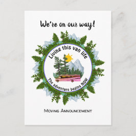 Anpassad skivbils-livs camping ankomstkort meddelande vykort