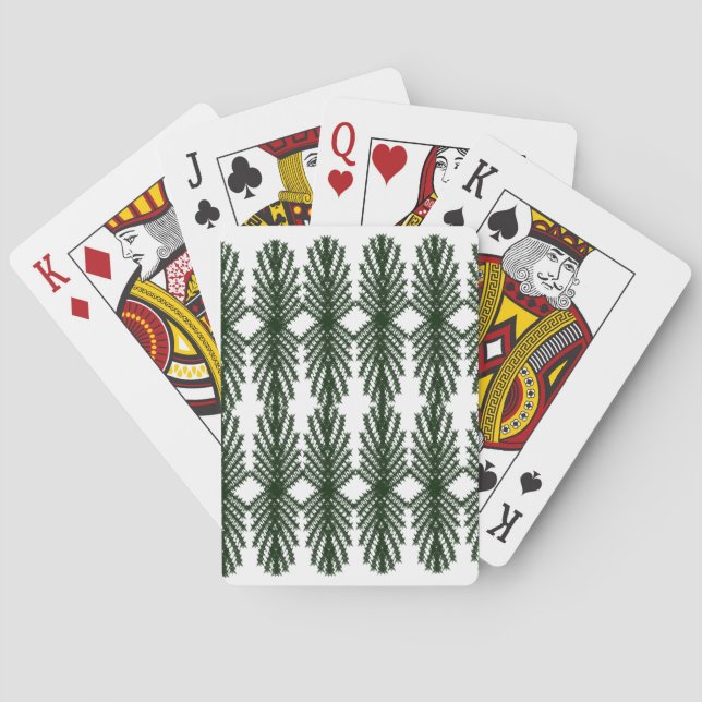 Anpassad skoggrön tall abstrakt mönster casinokort (Baksidan)