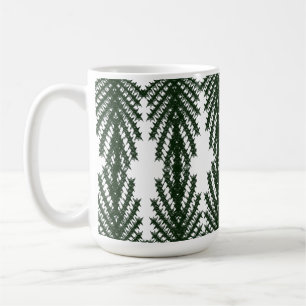Anpassad skoggrön tall abstrakt mönster kaffemugg