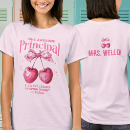 Anpassad skoldirektör Söt rosa Coquette Körsbär T Shirt