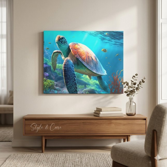 Anpassad Sköldpadda Canvas Väggkonst Personlig Des (Custom Turtle Canvas Wall Art Personalized Design)