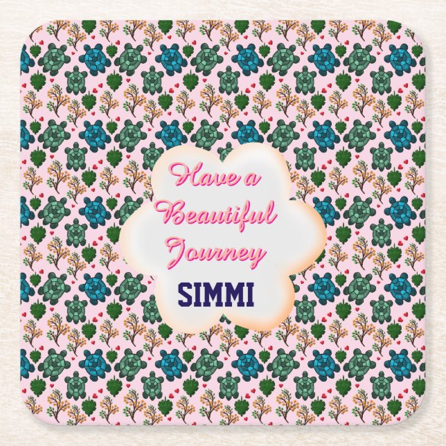 Anpassad sköldpaddsmönster underlägg papper kvadrat (Framsidan)