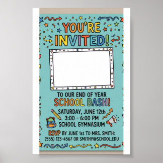 Anpassad skolinvitation – Personlig skola Poster