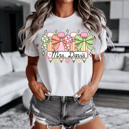 Anpassad skollärarens namn design t shirt