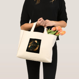 Anpassad skrift på lyxig svart guld abstrakt ram mini tygkasse