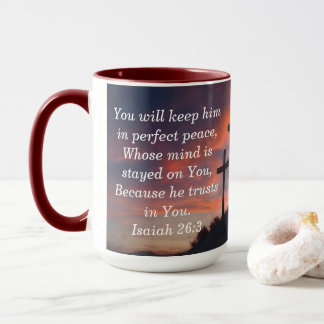 Anpassad Skrift Tro Kaffe Mugg Jesaja 26:3