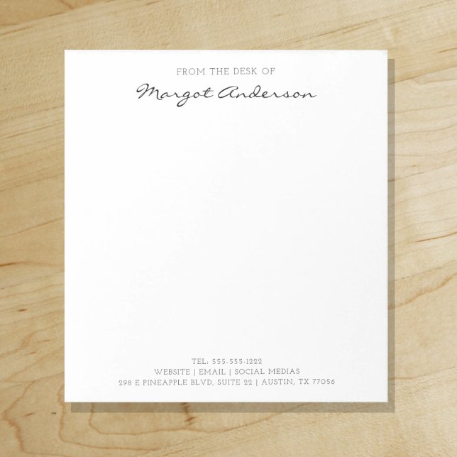 Anpassad skrifttypografi för manus | Från skrivbor Anteckningsblock ("Everyday is abundantly beautiful." 
Sincerely Best Wishes from Lucky Design World)