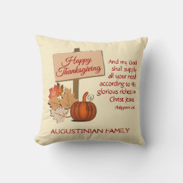 Anpassad skript i happy thanksgiving Phil 4:19 Kudde