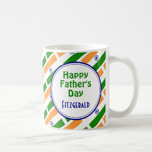 Anpassad skriptbehörighet INDIA FLAGGA Fars dag Kaffemugg