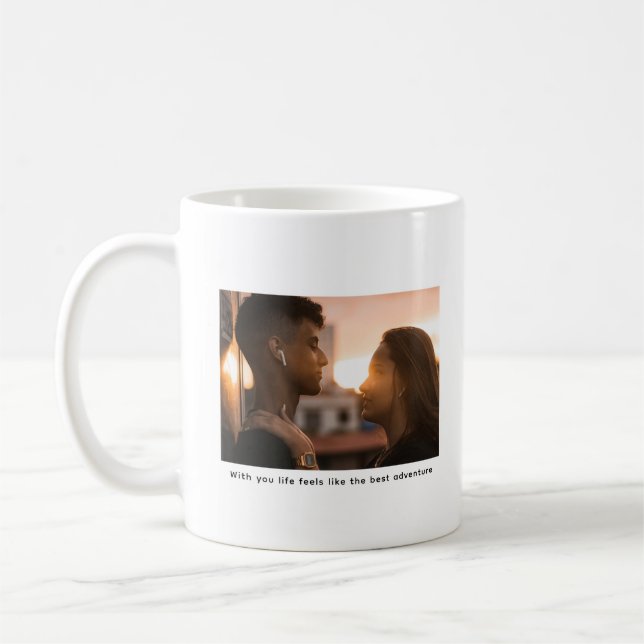 Anpassad skrivmaskinsbildtext kaffemugg (Vänster)