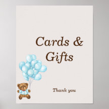 Anpassad skylt för baby shower med Baby Blue Bear