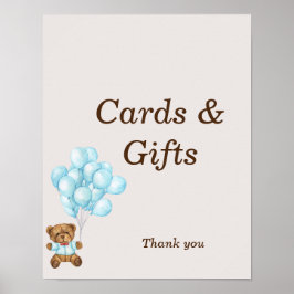 Anpassad skylt för baby shower med Baby Blue Bear