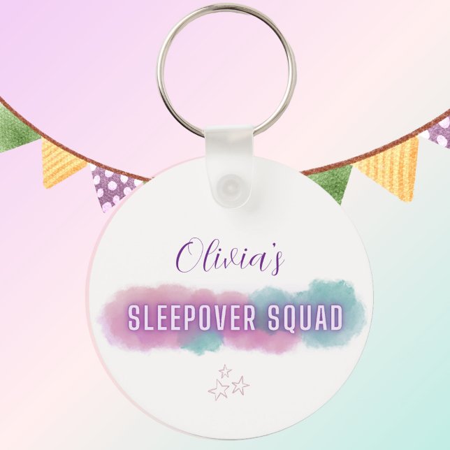 Anpassad "Sleepover Squad" | söt pastellprodukt Nyckelring (Skapare uppladdad)