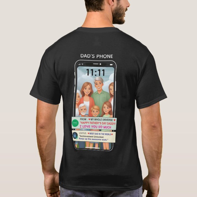 Anpassad Smartphone Fars Dag T-Shirt (Baksida)