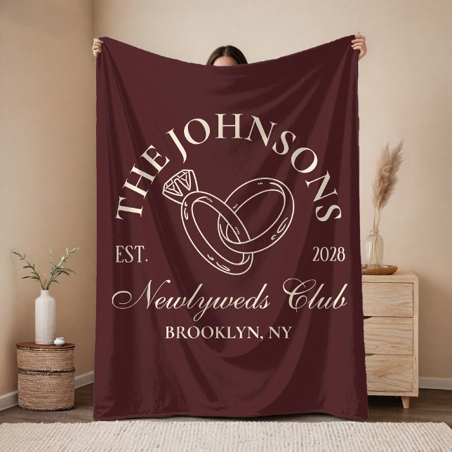 Anpassad smekmånadsfilt, brudtärna-gåva fleecefilt (Bachelorette Party Gift for Bride, Personalized Wedding Anniversary Blanket Gift for Married Couple)