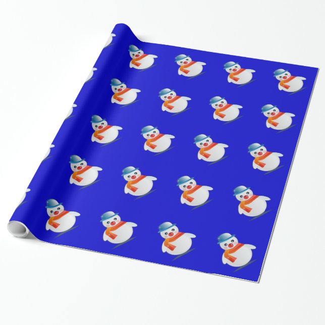 Anpassad Snöman Julförpackning Presentpapper (Utrullad)