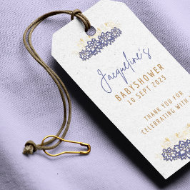 Anpassad Snömannen lila tema Bebis shower Presentetikett