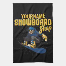 Anpassad Snow Boarder Snowboard Shop Stora Luft Kökshandduk