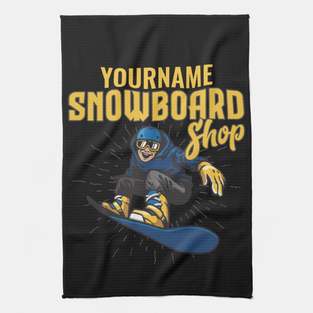 Anpassad Snow Boarder Snowboard Shop Stora Luft Kökshandduk (Vertikal)
