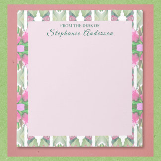 Anpassad snygg rosa och salvia anteckningsbok anteckningsblock