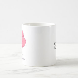 Anpassad "So Cute" Hjärtform - Personligt Namn på Kaffemugg